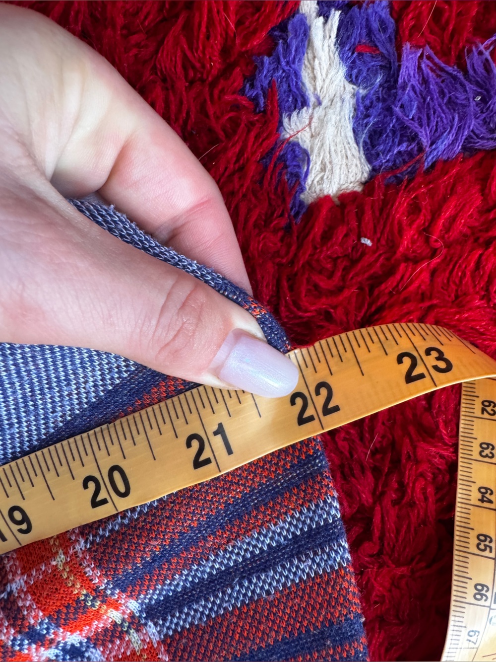 70s Vintage Plaid Knit Bellbottoms Sz Sm - Picture 8 of 9
